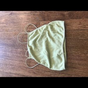 Ribbed, cropped halter tank top